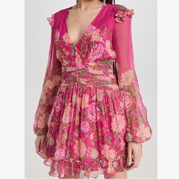 Rococo Sand Chloe fuchsia short floral flower dress NWT RETAIL $397 size small - Picture 6 of 16